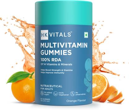 HEALTHKART HK Vitals Multivitamin Gummies, 100% RDA of Vitamins & Minerals, Boosts Immunity