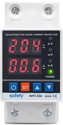 Safefy Automatic Over/Under Voltage (Adjustable Setting) Protection with Auto Re-Connect LED Display Standard Din-Rail Mounted Single Phase 220V/ 63A