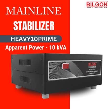 BILGON HEAVY10PRIME Digital Display 100V-500V Range & 10kVA Power Table Top Mainline Voltage Stabilizer