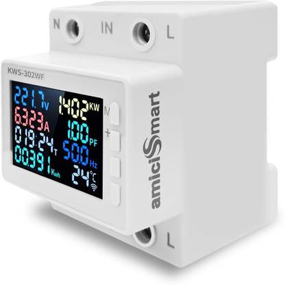 amiciSmart WIFI 8 in 1 Digital Energy Meter with Over/Under Voltage Protector