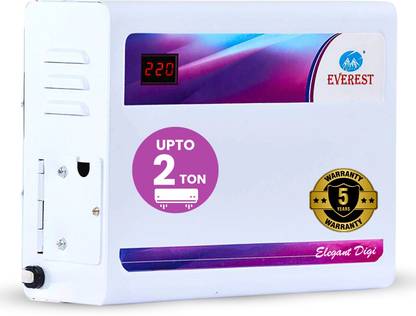 EVEREST 5 KVA Double Booster Elegant Digi Voltage Stabilizer Used Up to 2 Ton AC Input (150 V to 270 V)