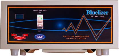 BLUELIZER 5 kva mainline stabilizer WORKING RANGE (60 - 300 V ) WITH HIGH /LOW CUT OFF (IN DISPLAY AMPERE METER )