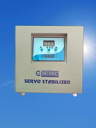 ECHOGEN EES/SCVS/3KVA Single Phase Air cooled copper wound servo controlled voltage stabilizer Input voltage 170-270V, Out voltage 230V +/-1% Tolerance
