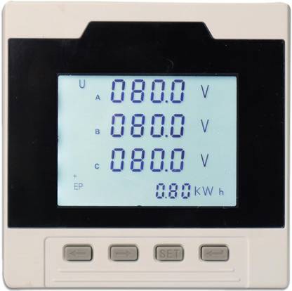 amiciSense Digital Energy Meter, 3-Phase Programmable Voltage Current Power-Factor Analog Voltage Tester