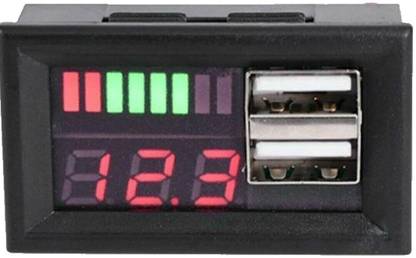 InkOcean Digital Display Dual USB LED 12V Car Voltmeter Battery Voltage Meter Tester A Digital Voltage Tester
