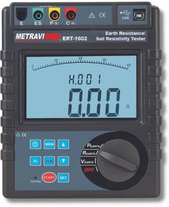 Metravi Earth Resistance & Soil Resistivity Tester for precision 4-wire, 3-wire & simple Digital Voltage Tester