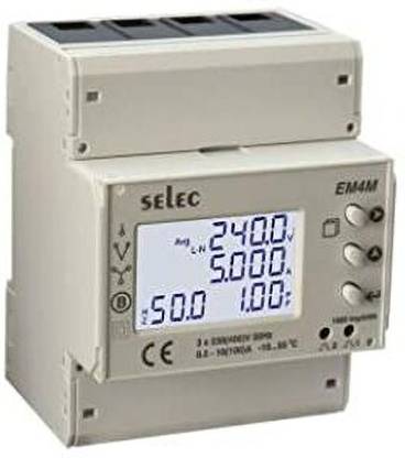 MULTISPAN EM4M-3P-C-100A Three phase DIN RAIL Energy Meter Digital Voltage Tester