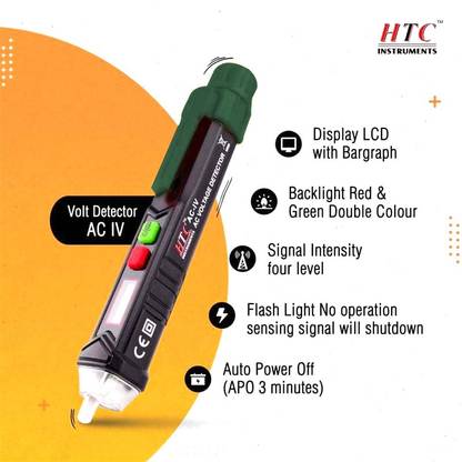 HTY HTC AC-IV 12V~1000V Visual & Sound with LED Flashlight Non-contact AC Digital Voltage Tester
