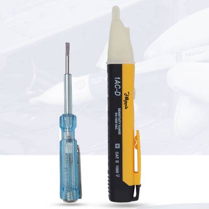 Hillgrove Electrical Line Tester + Non Contact Voltage Detector/Tester Pocket Pen 90-1000V with Flashlight & Beep Sound High Analog Voltage Tester
