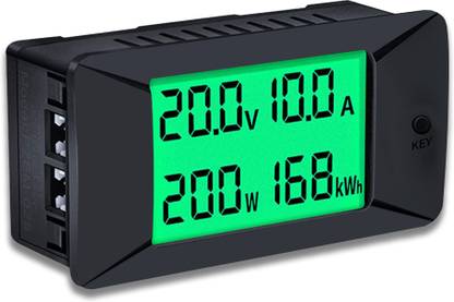 amiciSense DC Energy Meter, 300A Bi-direction Power Meter with Built-In Shunt Digital Voltage Tester