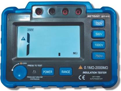 Metravi DIT-910 Digital Insulation Tester 1000V with in-built DC voltage converter Digital Voltage Tester