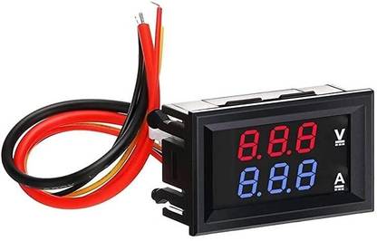 SYMFONIA Dual LED 0.28” Red-Blue Display Digital Voltmeter(0-100V)and Ammeter(10A) Voltmeter