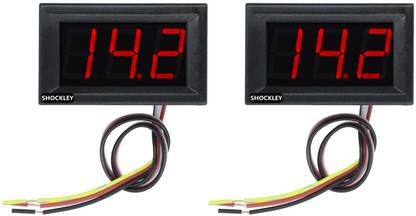 shockley Mini Digital Voltmeter 0.56" 3 Wire Digital LED Voltmeter DC 0-100V (2 Piece) Voltmeter