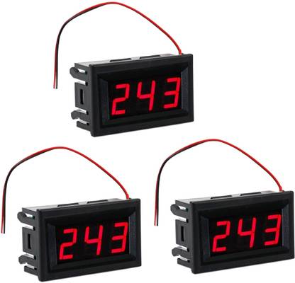 shockley AC 70V-500V Mini Digital Voltmeter 2-Wire RED Display Panel Meter (3 Piece) Voltmeter