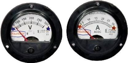 Ambika Sales POLOTECH 65MM, 2.5 INCH Set of Amp & Voltmeter