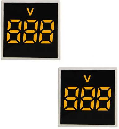 DECENT AIR SYSTEM AD16-22DSV 2Pcs Digital LED Display AC 60-500V Yellow Voltmeter