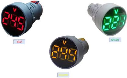 brow LED Voltmeter Indicator Lamp Tester Measuring Range AC 60-500V (Red Yellow Green) Voltmeter