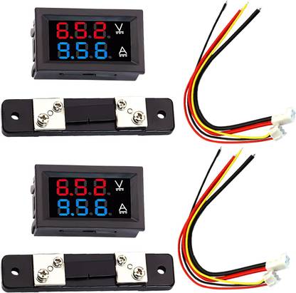 shockley DC 100V 50A Voltamp Voltmeter ampere Shunt Voltage Current Meter 0.56" (2 pc) Voltmeter