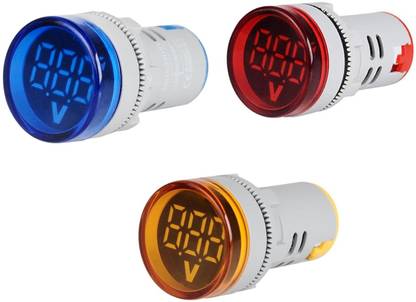 VENDOZ Voltage Meter LED Display Digital Volt Indicator Combo, (1 Set of RYB) Voltmeter