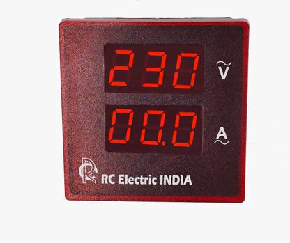 rc electric india 72mm digital panel meter Volt+Amp AC voltage Voltmeter