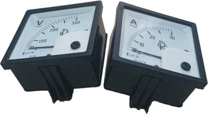 rc electric india Analog Volt and Ampear meter 30A and 300v (72×72) Voltmeter