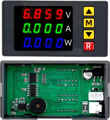 amiciSense DC Energy Meter 3 in 1, 0-100V 10A 1000W Power Meter with Multi-Colour Digital Display Voltmeter