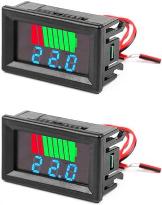 shockley Battery Voltage Indicator 12V 24V 36V 48V 60V 72V 0.56" LED Voltmeter (2 Piece) Voltmeter