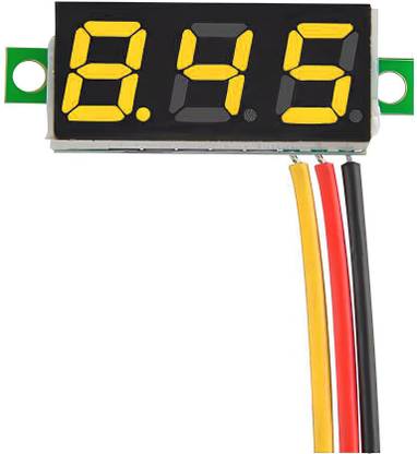 shockley YELLOW 3 Wire Calibratable 0-100V 0.28" Mini DC Voltmeter LED Display (1 Pc) Voltmeter
