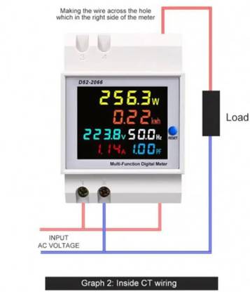 electrolight High Quality D52-2066 DIN-rail multi-function 220VAC 100AMP Digital meter. Voltmeter