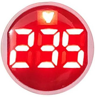 Antler Volt Meter Digital Display Indicator Lamp Tester Measuring Voltmeter (Round RED) Voltmeter