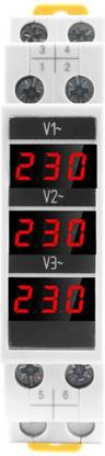 amiciSense 3-Phase Voltmeter, AC 80~500V Mini Voltage Tester with 3 LED Display Voltmeter