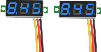 shockley BLUE 3 Wire Calibratable 0-100V 0.28" Mini DC Voltmeter LED Display (2 Pc) Voltmeter