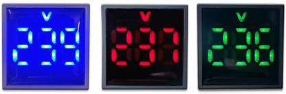 Antler Volt Meter Digital Display Indicator Tester Measuring Voltmeter (Square RGB) Voltmeter