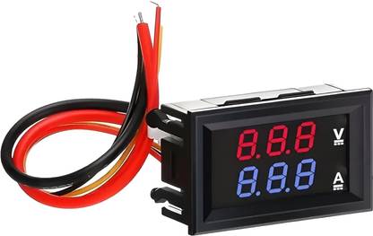 Robo Ocean Voltmeter (0-100V) & Ammeter (10A); Voltage & Current Measurement LED Display Voltmeter