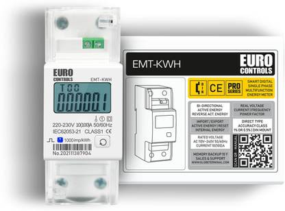EURO EMTKWH Energy Meter - Bi-Directional 100A - Measure Amp,Frequency,PF,KwH Digital Voltage Tester