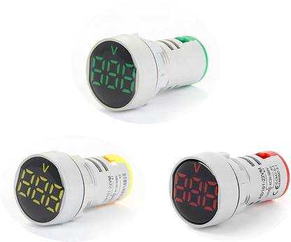 XM-INDIA AC 230 Voltmeter Round Red Yellow Green Combo Voltmeter