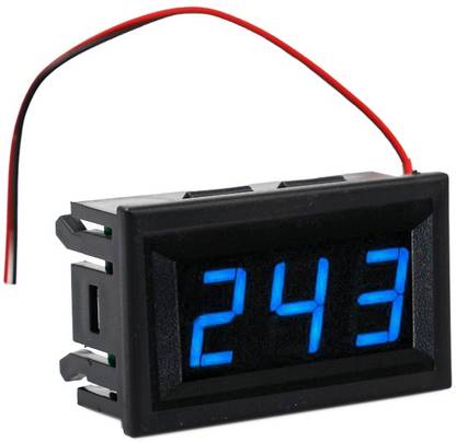 shockley AC 70V-500V Mini Digital Voltmeter 2-Wire BLUE Display Panel Meter (1 Pc) Voltmeter