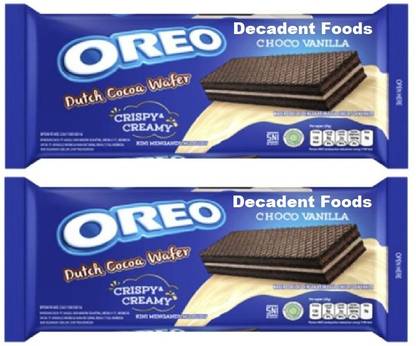 Decadent Foods Oreos Dutch Cocoa Wafer | Choco Vanilla Flavor Creamy Filling | Wafers