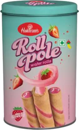 Haldiram's Haldiram Roll Pole Strawberry Wafer Rolls Pack of 150 X 1 Tin Wafer Rolls