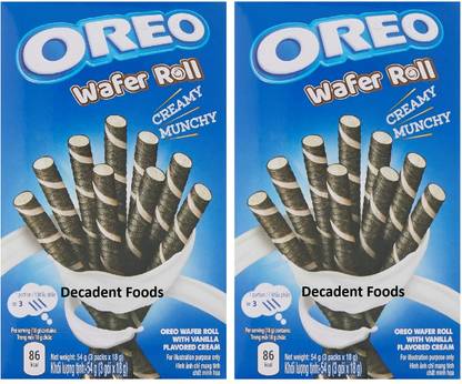 Decadent Foods Oreos Wafer Roll | Vanilla Flavored Cream Wafer Rolls
