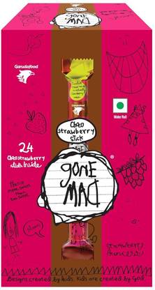 Gone Mad Premium Strawberry-Filled Wafer Sticks – 24 Sticks Crispy, Creamy Snack Wafer Rolls