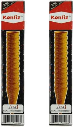 KONFIZ Ice Cream Cones/ Wafer Cones/ Rolled Sugar Cone/ Waffle Cones/ (pack of 24 pcs) Wafers