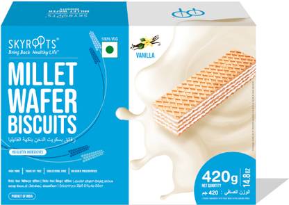 SKYROOTS Millet Wafer Biscuits Vanilla Wafers