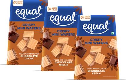 Equal Chocolate Wafer Cube (Sugar-Free) | 0% Added Sugar | Flavoured Crispy Creamy Wafers