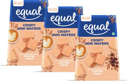 Equal Coffee Wafer Cube (Sugar-Free) | 0% Added Sugar | Flavoured Crispy Creamy Wafers