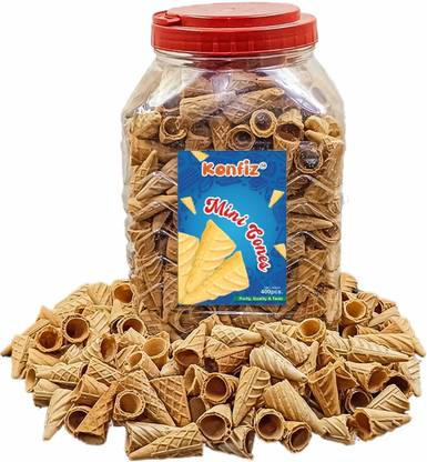 KONFIZ Mini Cones-400pcs perfect for making Homemade Chocolates & Small Icecream Cones Wafers