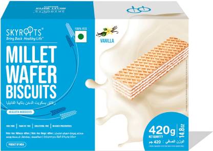 SKYROOTS Millet Wafer Biscuits Vanilla Wafers