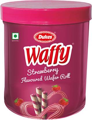 Dukes Waffy Strawberry flavoured Jar Wafer Rolls