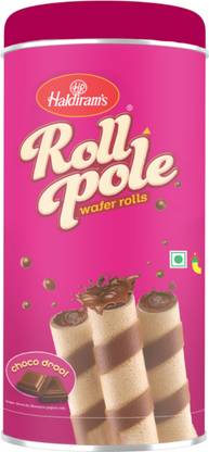 Haldiram's Wafer Roll Sticks | Roll Pole Choco Droll | Smooth Crunchy Snack | Rich & Creamy Wafer Rolls