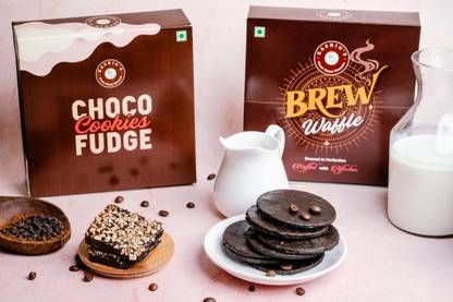 Kashio's Premium Dark Chocolate Coffee Waffle and Choco Fudge Cookies Wafers Combo Wafers